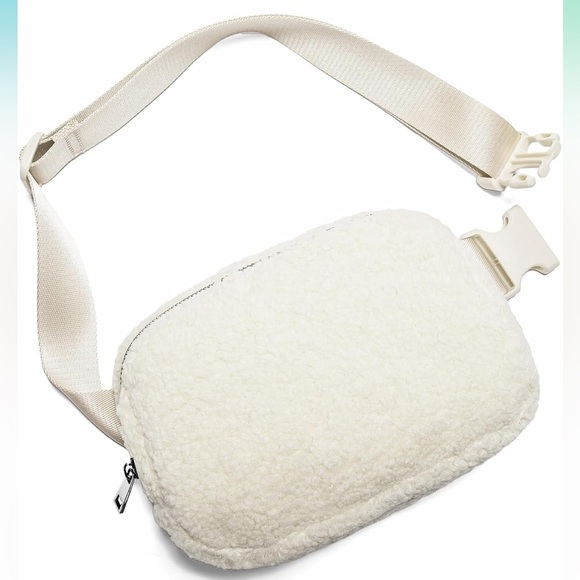 Handbags - White Sherpa Belt Bag